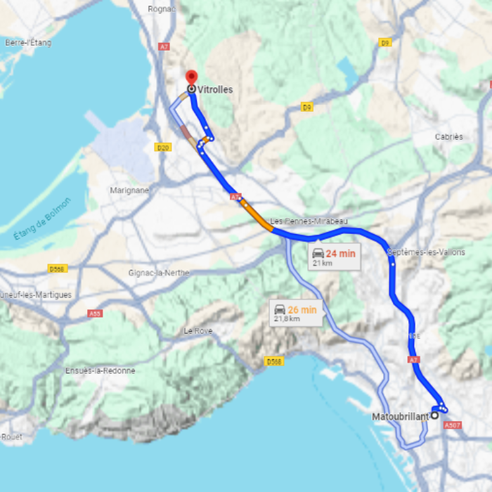 Plan d'accès Vitrolles Matroubrillant